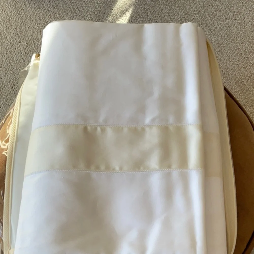 NEW FRETTE KING DUVET COVER IVORY AND WHITE BIANCO/ TOFFEE